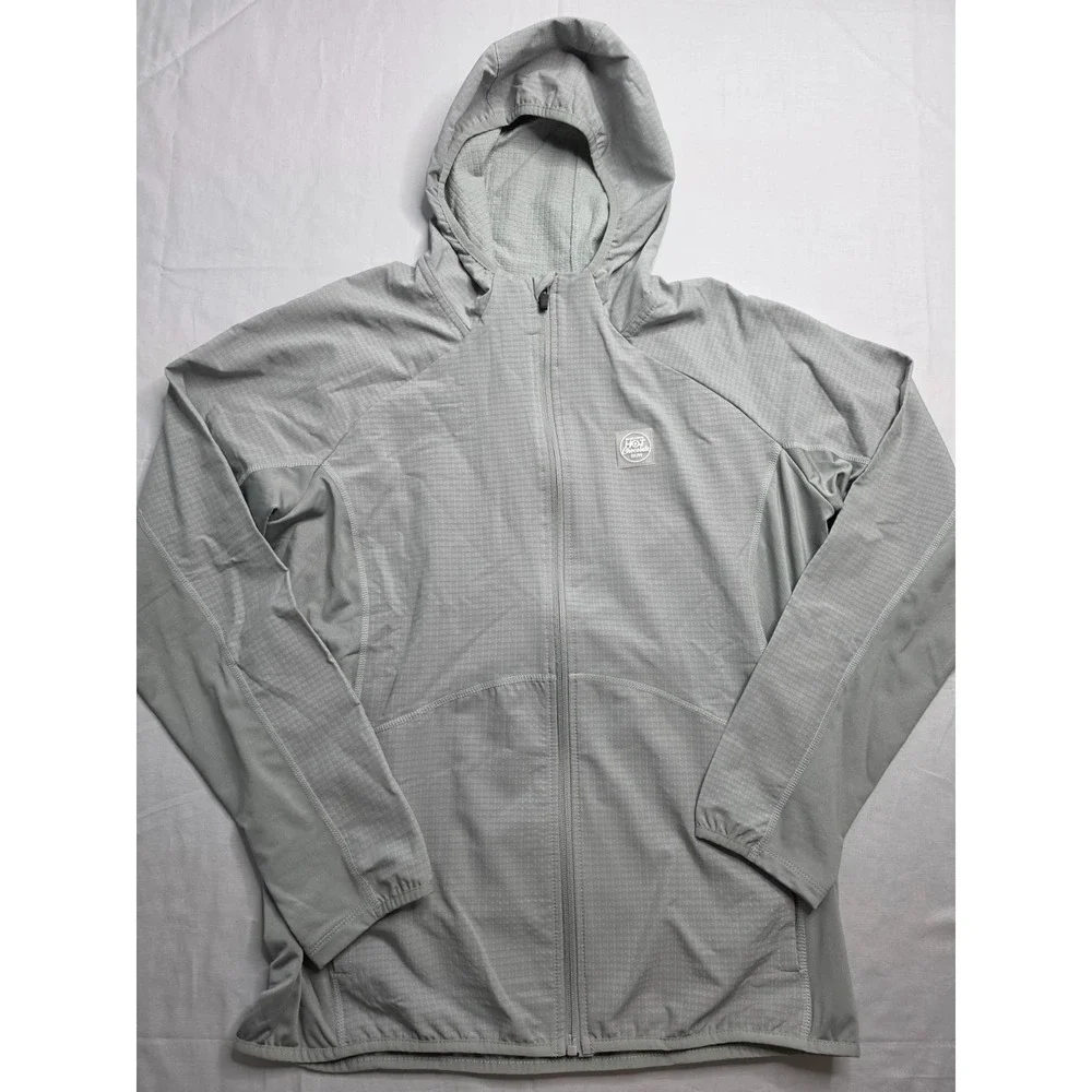 Ventures Endurance Hot Chocolate Running Jacket Mens Large Gray Stretch Full Zip